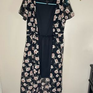 Floral wrap maxi dress